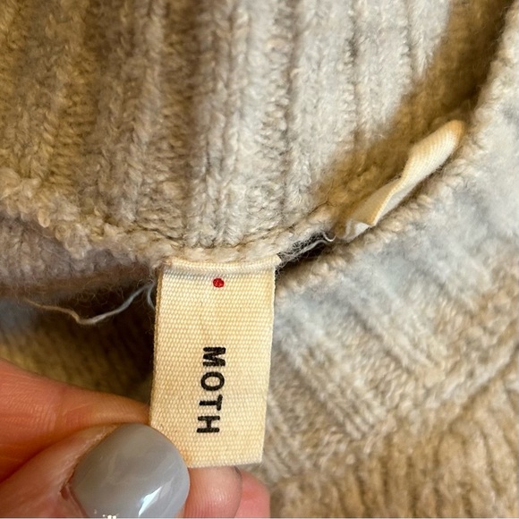 Anthropologie MOTH Exposed Seam Oversized Wool Blend Crewneck Sweater Sz XS Fall - Picture 7 of 9